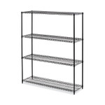 Alera All-Purpose Wire Shelving Starter Kit, Four-Shelf, 60w x 18d x 72h, Black Anthracite Plus