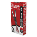 Sharpie Roller Professional Design Rollerball Pen, Stick, Fine 0.5 mm, Red Ink, Black/Red Barrel, Dozen