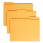 Smead Reinforced Top Tab Colored File Folders, 1/3-Cut Tabs: Assorted, Letter Size, 0.75" Expansion, Goldenrod, 100/Box (SMD12234) View Product Image