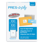 PRES-a-ply Labels, Laser Printers, 8.5 x 11, White, 100/Box
