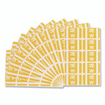 Smead AlphaZ Color-Coded Second Letter Alphabetical Labels, W, 1 x 1.63, Yellow, 10/Sheet, 10 Sheets/Pack