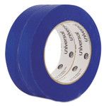 Universal Premium Blue Masking Tape with UV Resistance, 3" Core, 24 mm x 54.8 m, Blue, 2/Pack (UNVPT14025) View Product Image