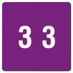 Smead Numerical End Tab File Folder Labels, 3, 1.5 x 1.5, Purple, 250/Roll (SMD67423) View Product Image