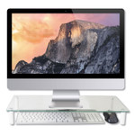 Kantek Glass Monitor Riser, 22" x 8.25" x 3.25", Clear, Supports 40 lbs