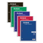 Oxford Coil-Lock Wirebound Notebook, 3-Hole Punched, 1-Subject, Medium/College Rule, Randomly Assorted Covers, (100) 11 x 8.5 Sheets View Product Image