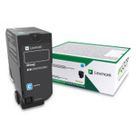 Lexmark 74C0HCG High-Yield Toner, 12,000 Page-Yield, Cyan