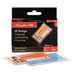 GBC UltraClear Thermal Laminating Pouches, 5 mil, 3.88" x 2.63", Gloss Clear, 100/Box