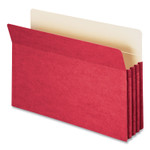 Smead Colored File Pockets, 3.5" Expansion, Legal Size, Red