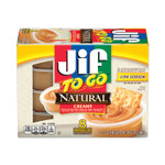 Jif To Go Spreads, Natural Creamy Peanut Butter, 1.5 oz Cup, 8/Box