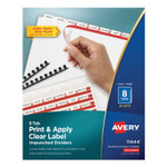 Avery Print and Apply Index Maker Clear Label Unpunched Dividers, 8-Tab, 11 x 8.5, White, White Tabs, 25 Sets (AVE11444) View Product Image