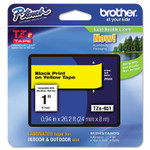 Brother P-Touch TZe Standard Adhesive Laminated Labeling Tape, 0.94" x 26.2 ft, Black on Yellow (BRTTZE651) View Product Image