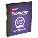 Avery Economy View Binder with Round Rings , 3 Rings, 0.5" Capacity, 11 x 8.5, Black, (5705) View Product Image