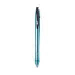 BIC ReVolution Ocean Bound Ballpoint Pen, Retractable, Medium 1 mm, Black Ink, Translucent Blue Barrel, Dozen