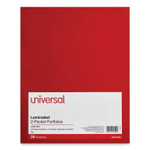 Universal Laminated Two-Pocket Folder, Cardboard Paper, 100-Sheet Capacity, 11 x 8.5, Red, 25/Box View Product Image