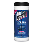 Endust Antistatic Cleaning Wipes, Premoistened, 5 x 7, Clean Scent, White, 70/Canister