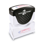 ACCUSTAMP2 Pre-Inked Shutter Stamp, Red/Blue, POSTED, 1.63 x 0.5