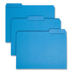 Smead Interior File Folders, 1/3-Cut Tabs: Assorted, Letter Size, 0.75" Expansion, Sky Blue, 100/Box (SMD10287) View Product Image