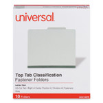 Universal Six-Section Pressboard Classification Folders, 2" Expansion, 2 Dividers, 6 Fasteners, Letter Size, Gray Exterior, 10/Box (UNV10272) View Product Image