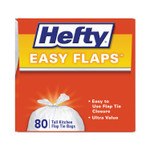 Hefty Easy Flaps Trash Bags, 13 gal, 0.69 mil, 23.75" x 28", White, 80 Bags/Box, 3 Boxes/Carton (PCTE84563CT) View Product Image