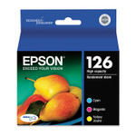 Epson T126520-S (126) DURABrite Ultra High-Yield Ink, Cyan/Magenta/Yellow, 3/Pack View Product Image