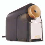 X-ACTO Model 1606 Mighty Pro Electric Pencil Sharpener, AC-Powered, 4 x 8 x 7.5, Black/Gold/Smoke