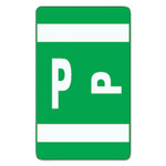 Smead AlphaZ Color-Coded Second Letter Alphabetical Labels, P, 1 x 1.63, Dark Green, 10/Sheet, 10 Sheets/Pack (SMD67186) View Product Image