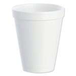 Dart Foam Drink Cups, 10 oz, White, 25/Bag, 40 Bags/Carton