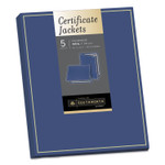 Southworth Certificate Jacket, Navy/Gold Border, 88-lb Felt Finish Stock, 12 x 9.5, 5/Pack (SOUPF6) View Product Image