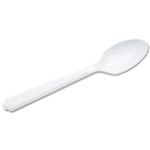 AbilityOne 7340000221317, SKILCRAFT, Plastic Flatware, Type III, Teaspoon, White, 100/Pack (NSN0221317) View Product Image