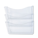Rubbermaid Unbreakable Wall Files, 3 Sections, A4/Letter Size, 13.75" x 3.13" x 29.38", Clear (RUB65976ROS) View Product Image