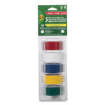 Duck Electrical Tape, 1" Core, 0.75" x 12 ft, Assorted Colors, 5/Pack (DUC280303) View Product Image