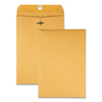 Quality Park Clasp Envelope, 28 lb Bond Weight Kraft, #68, Square Flap, Clasp/Gummed Closure, 7 x 10, Brown Kraft, 100/Box