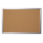 AbilityOne 7195014840005 SKILCRAFT Quartet Cork Board, 24 x 36, Tan Surface, Anodized Aluminum Frame (NSN4840005) View Product Image