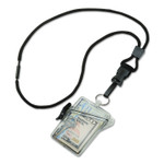AbilityOne 8455016259782 SKILCRAFT Waterproof Multiple ID Holder with Lanyard, Clear, Dozen (NSN6259782) View Product Image