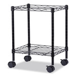 Alera Compact File Cart for Side-to-Side Filing, Metal, 1 Shelf, 1 Bin, 15.25" x 12.38" x 21", Black