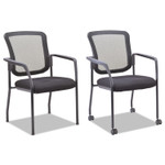 Alera Mesh Guest Stacking Chair, 26" x 25.6" x 36.2", Black Seat, Black Back, Black Base (ALEEL4314) View Product Image