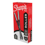 Sharpie Roller Professional Design Roller Ball Pen, Stick, Medium 0.7 mm, Black Ink, Black Barrel, Dozen (SAN2101305) View Product Image