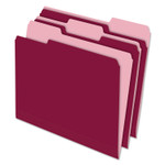 Pendaflex Interior File Folders, 1/3-Cut Tabs: Assorted, Letter Size, Burgundy, 100/Box (PFX421013BUR) View Product Image