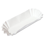 Hoffmaster Fluted Hot Dog Trays, 6 x 2 x 2, White, Paper, 500/Sleeve, 6 Sleeves/Carton (HFM610740) View Product Image