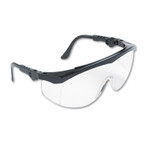 MCR Safety Tomahawk Wraparound Safety Glasses, Black Nylon Frame, Clear Lens, 12/Box