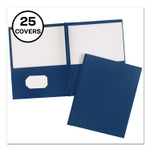 Avery Two-Pocket Folder, Prong Fastener, 0.5" Capacity, 11 x 8.5, Dark Blue, 25/Box (AVE47975) View Product Image