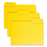 Smead SuperTab Colored File Folders, 1/3-Cut Tabs: Assorted, Letter Size, 0.75" Expansion, 11-pt Stock, Yellow, 100/Box (SMD11984) View Product Image