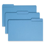 Smead Colored File Folders, 1/3-Cut Tabs: Assorted, Legal Size, 0.75" Expansion, Blue, 100/Box (SMD17043) View Product Image