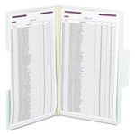 Smead SuperTab Pressboard Fastener Folders with Two SafeSHIELD Fasteners, 2" Expansion, Legal Size, Gray-Green, 25/Box