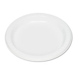 Tablemate Plastic Dinnerware, Plates, 7" dia, White, 125/Pack