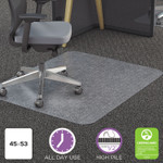 deflecto All Day Use Chair Mat - All Carpet Types, 45 x 53, Rectangle, Clear