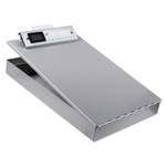 Saunders Redi-Rite Aluminum Storage Clipboard with Calculator, 1" Clip Capacity, Holds 8.5 x 11 Sheets, Silver Product Image 