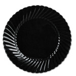 WNA Classicware Plates, Plastic, 10.25" dia, Black, 144/Carton