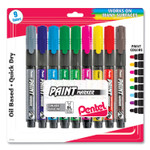 Pentel Opaque Bullet Tip Paint Markers, Medium Bullet Tip, Assorted Colors, 9/Pack (PENMMP20BP9M)