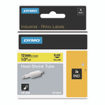 DYMO Rhino Heat Shrink Tubes Industrial Label Tape, 0.5" x 5 ft, White/Black Print